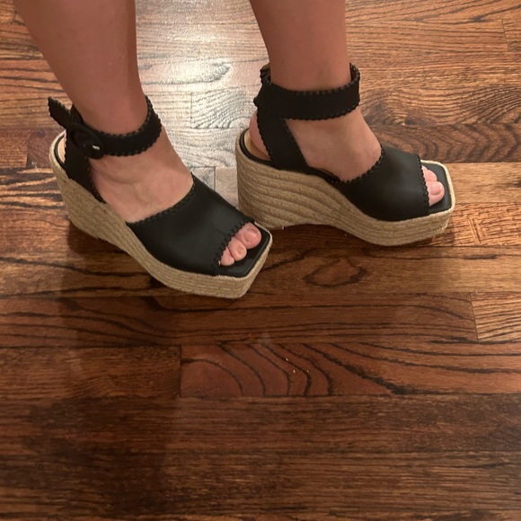 Paloma Barcelo Rafia Wedge Ankle Strap Heel 37 - Picture 10 of 10